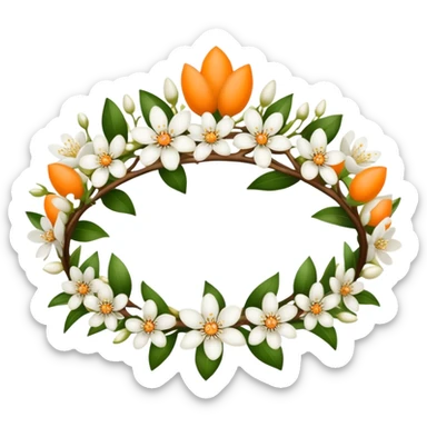 orange blossom crown sticker