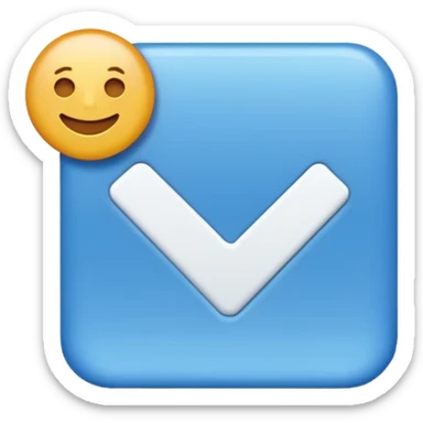 I want to make an verified emoji with an blue square and checkmark in it that is sideways sticker