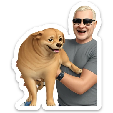 happy boy outdoors with pet sticker