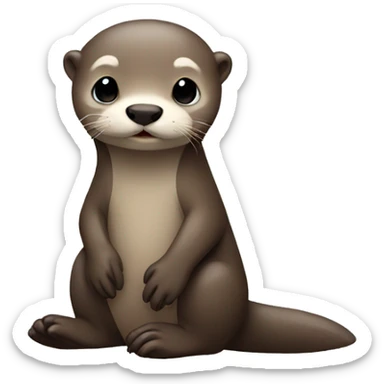 Shy otter sticker