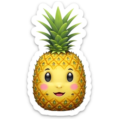 Pineapple labubu sticker