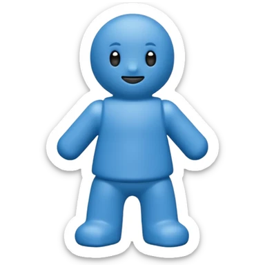 meeple muñequito clásico  color azul sticker