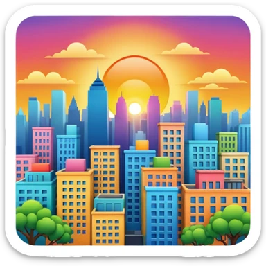 Sunrise in the city sticker