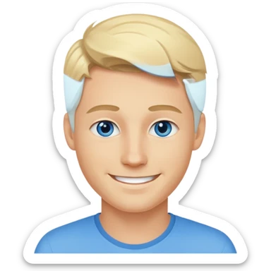 Young white handsome blonde man with a beautiful smile and blue eyes sticker