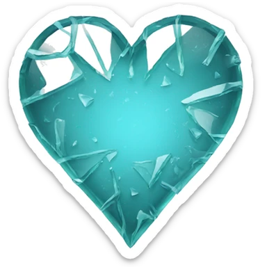 broken glass heart sticker