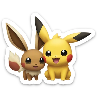 Pokemon evee and pikahu sticker