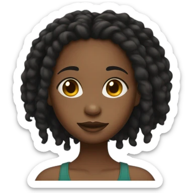 Black girl with locs sticker