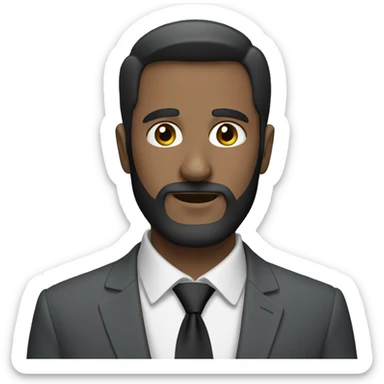 a man with a dark beard in a grey suit sticker