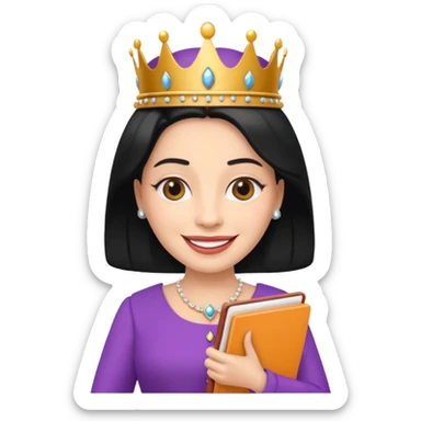 The Queen holding a notepad sticker