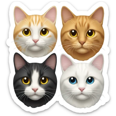 four cats looking really cool sticker