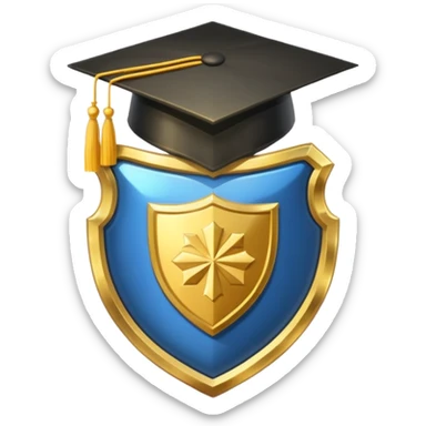 Shield with Graduation Cap sticker
