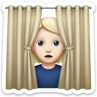 stalker peeking through curtains sticker