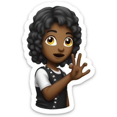 Blows girl rock and roll hand sticker