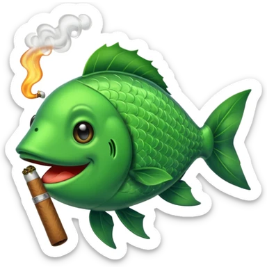 Fish smoking a huge blunt sticker