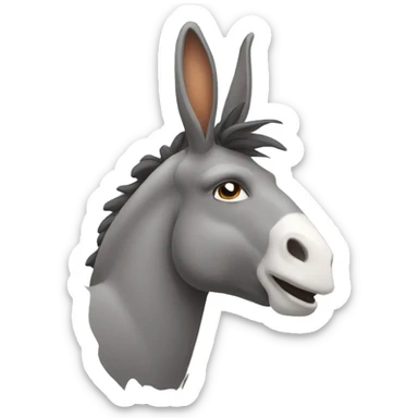 A donkey with horns like a rabbit and a horse's tail sticker