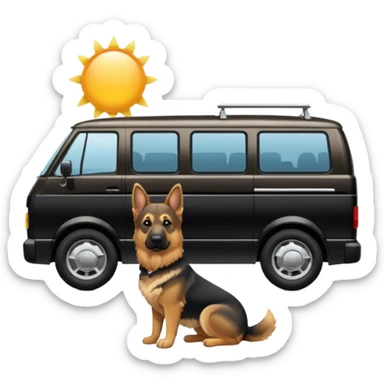 Van with German shephard sticker