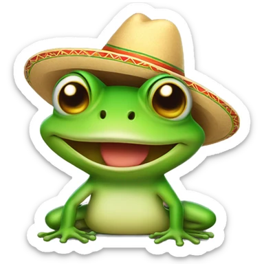 smiling frog with sombrero sticker