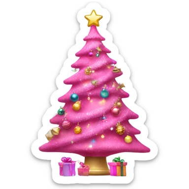 Cristmas pink sticker