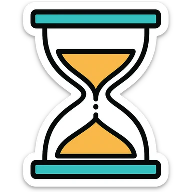 Add vibrant color to the hourglass, keep it simple and easy to read, no background. sticker