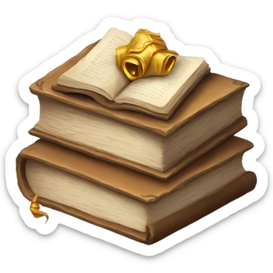 pile of books and scrolls, dungeons and dragons sticker