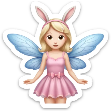 a flying fairy with wings and with bunny ears sticker