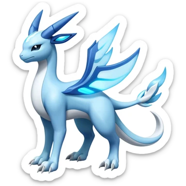 Futuristic Lugia-Suicune-Glaceon-hybrid, full body  sticker