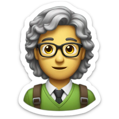 nerd emoji with long air sticker