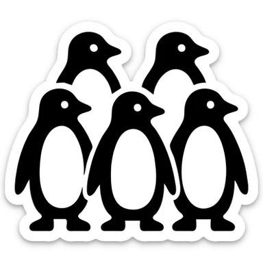 5 penguins sticker