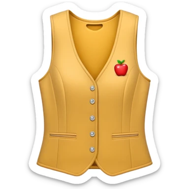 Apple-style 3D emoji of a women’s vest, sleeveless, fitted design, stylish cut, light fabric texture, feminine look, no background sticker
