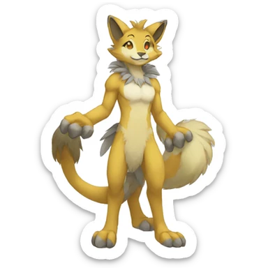 Anthro Sona Fakemon Full Body sticker