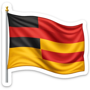 Crear una bandera con franja del mismo, tamaño, color roja, amarilla y negra del mismo tamaño inspirada en la de Alemania sticker