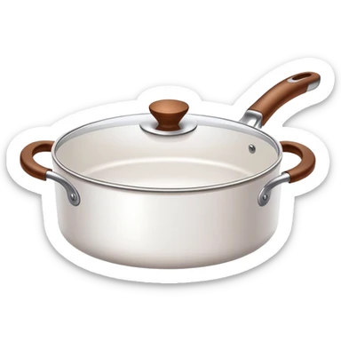 white THE PAN is with brown handles on the sides sticker