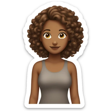 A brown girl standing next to a mixed girl with curly brown hair  sticker