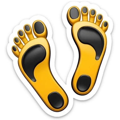A pair of footprints with a prohibited symbol and text that reads "NO FEET" over them. sticker