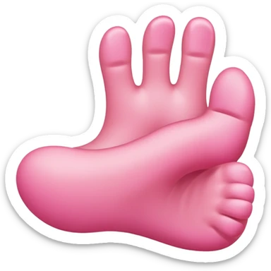 Attach a thumbs up emoji to where the toes are on a foot emoji   sticker