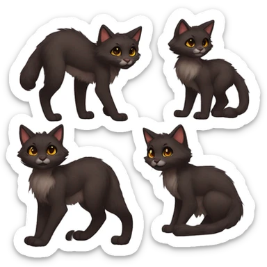 Anthro Shy Cute Cool Edgy Pretty Dark Brown Furry Feline Animal Anthro Sona sticker