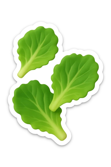 EMOJI STILE IPHONE 3D DI foglie di insalata che fluttuano in aria sticker