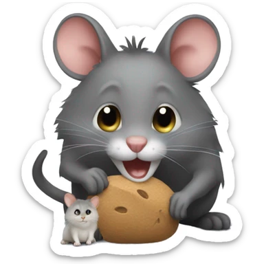 ratón con un gato  sticker