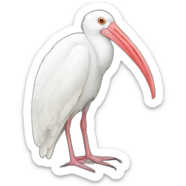 Australian white ibis peaking out of a recycling bin sticker
