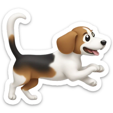 dog chasing its own tail sticker