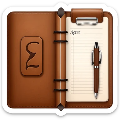 daily planner agenda leather with open pag sticker