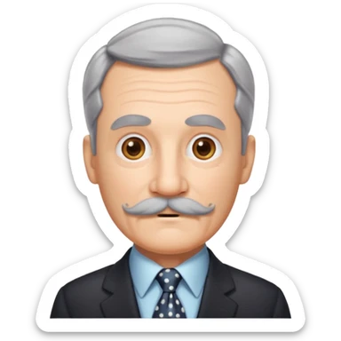Grandpa with gray mustache & polka-dot tie sticker
