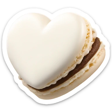 White heart shaped macaroon  sticker