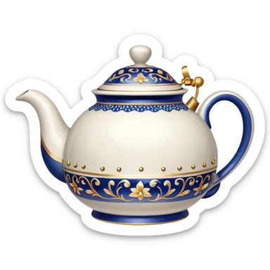 steaming teapot with sparkles sticker