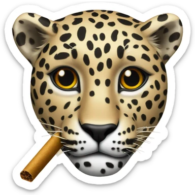Leopard holding a spliff sticker