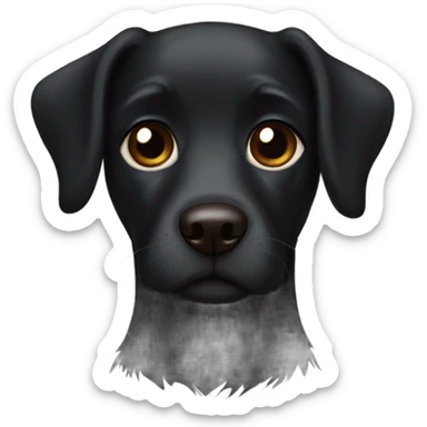 Realistic black dog with brown eyes sticker