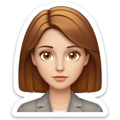 Mulher branca cabelo castanho médio com mechas olho mel sticker