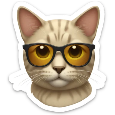 Cat with sunglasses sticker