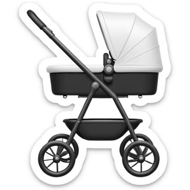 flat, not 3d baby stroller with no detail  sticker