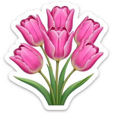 Pink tulip bouquet sticker